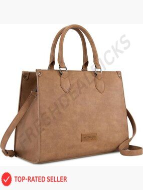 Large Tote Bag for Work Everyday Shoulder Handbag Crossbody Strap PU Leather